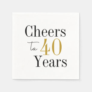 Schreckt auf 40 Jahre Black Gold Party Serviette