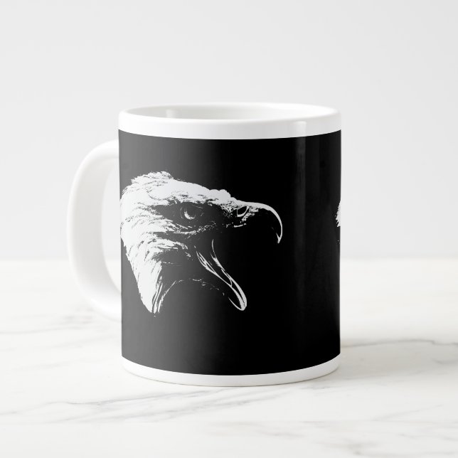 Schrei-Adler in Weiß Jumbo-Tasse (Vorderseite Links)