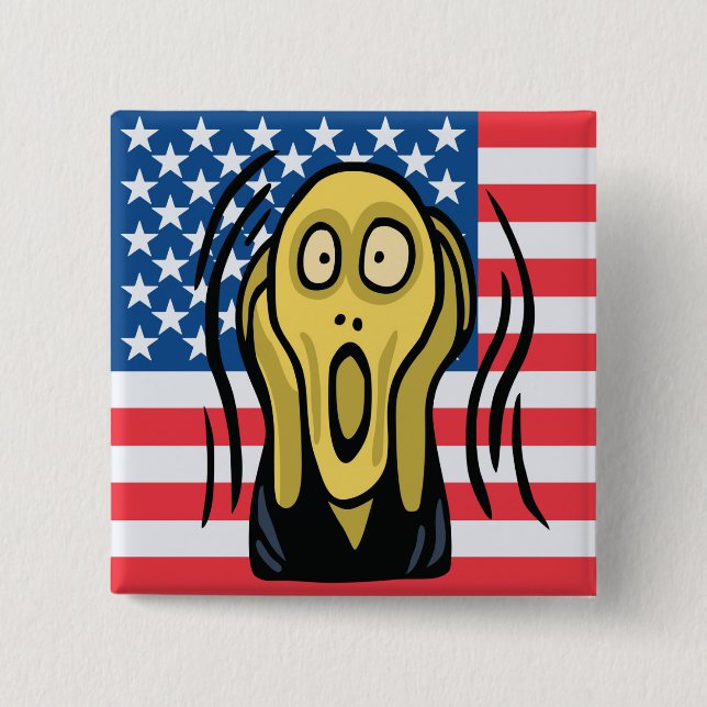 Schrei-Amerikaner Button (Vorderseite)