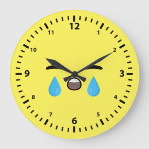Schrei Emoji Große Wanduhr