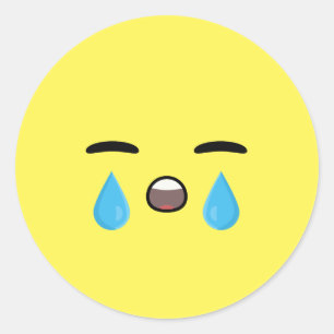Schrei Emoji Runder Aufkleber