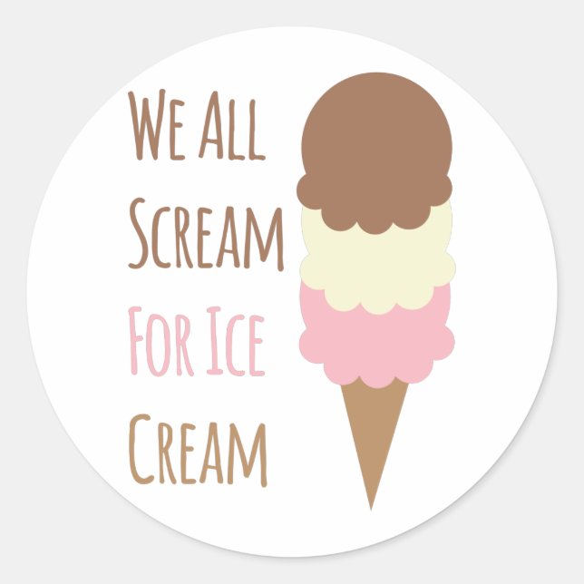 Schrei für Eis Runder Aufkleber (Vorderseite)