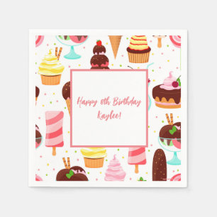 Schrei für Eiscreme Girls Sweet Niedliche Geburtst Serviette