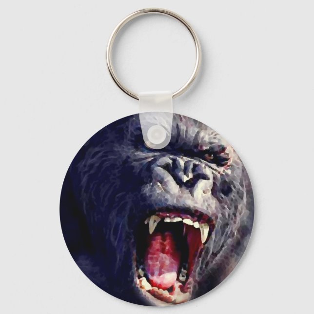 Schrei Gorilla Schlüsselanhänger (Vorderseite)
