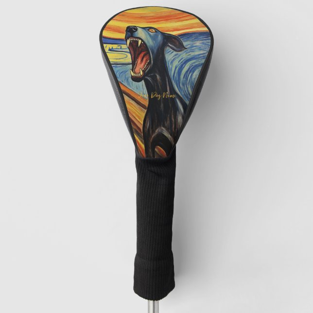 Schrei - Großer Däne Hund 003 - Pall Munch Golf Headcover (Vorderseite)