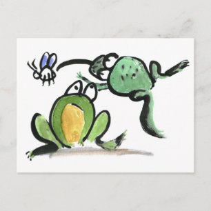 Schrei mich! Durch kommt sagt ein Frosch zum ander Postkarte