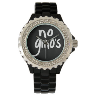 Schrei nicht, dass GVO unser Essen auf schwarz sch Armbanduhr