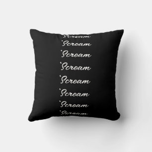Schrei Schwarz-weiß trendy Funny Zitat Custom Text Kissen