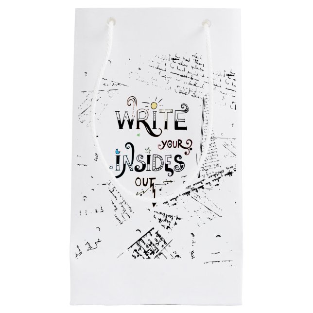 Schreib deine Inside OUT! Motto der motivierend Sc Kleine Geschenktüte (Vorderseite)