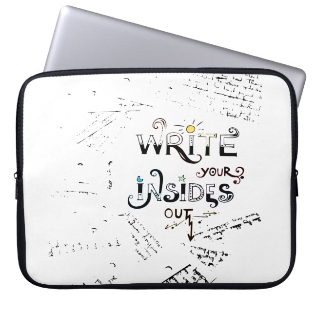 Schreib deine Inside OUT! Motto der motivierend Sc Laptopschutzhülle (Vorderseite)