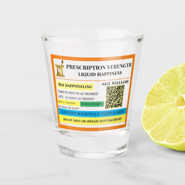 Schreib-Glas Schnapsglas (Vorderseite)