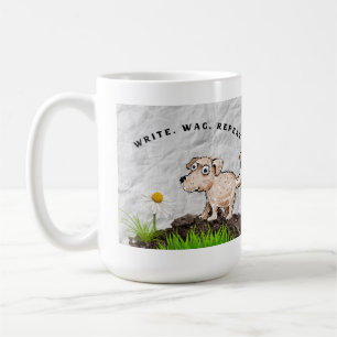 Schreib, wedel, wiederhol, ein Schreibhundliebhabe Kaffeetasse