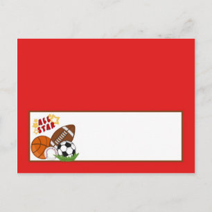 Schreibbare Platzkarte - All-Star Red Postkarte