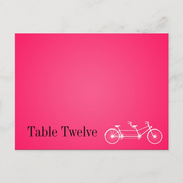 Schreibbare Platzkarte Whimsical Hot Pink Doppelra Postkarte (Vorderseite)