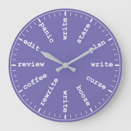 Schreibberuf des Schriftstellers in Lila Große Wanduhr