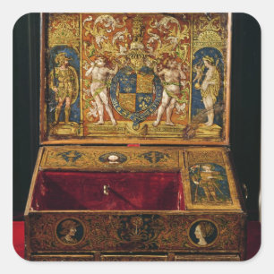 Schreibbox oder Schreibtisch Quadratischer Aufkleber