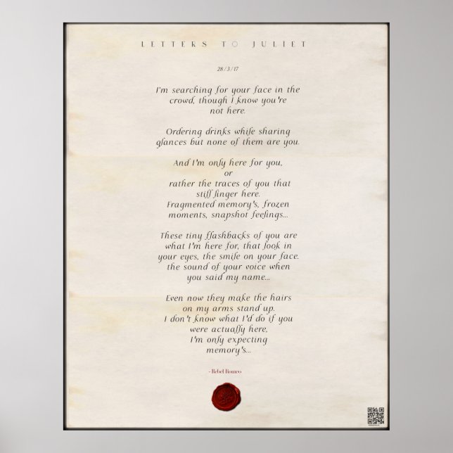 Schreiben an Juliet Print 🌹 28/49 🗡 Poster (Vorne)