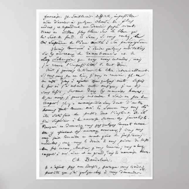 Schreiben an Richard Wagner vom 17. Februar 1860 Poster (Vorne)