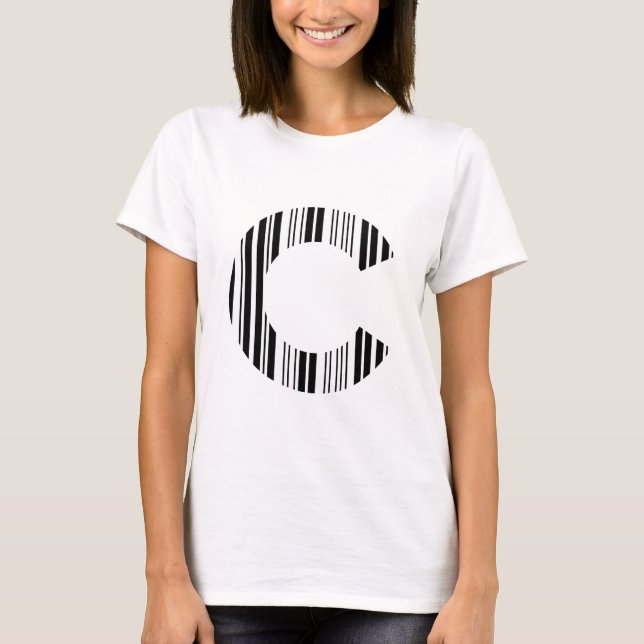 SCHREIBEN C BAR CODE Erstes erstes Barcodemuster T-Shirt (Vorderseite)