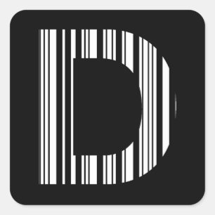 SCHREIBEN D BAR CODE Erste erste Barcodetabelle Quadratischer Aufkleber