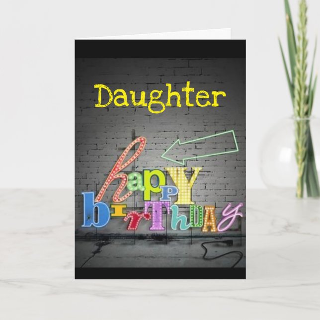 **SCHREIBEN DER DAUGHTER** IST AUF DER WALL BIRTHD KARTE (Vorderseite)