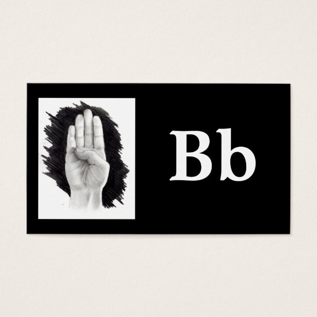 SCHREIBEN DER FINGERSPELL-KARTE B (Vorderseite)