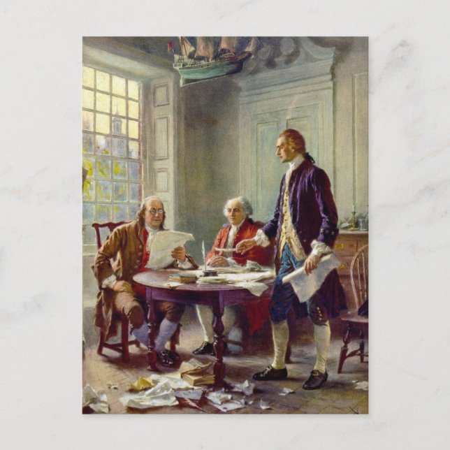 Schreiben der Unabhängigkeitserklärung Postkarte (Vorderseite)