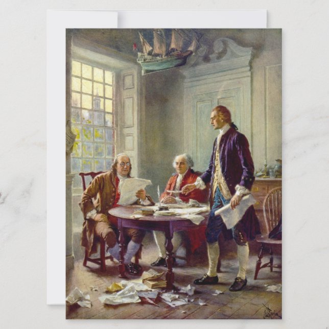 Schreiben der Unabhängigkeitserklärung (USA) Karte (Vorderseite)