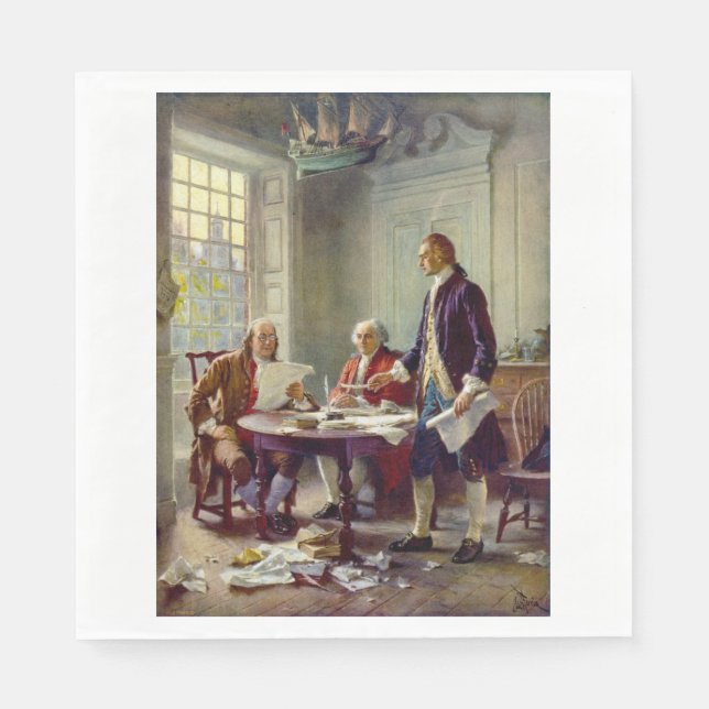 Schreiben der Unabhängigkeitserklärung (USA) Serviette (Vorderseite)