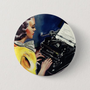 Schreiben des Sekretärs der Vintagen Führungskraft Button