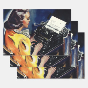 Schreiben des Sekretärs der Vintagen Führungskraft Geschenkpapier Set