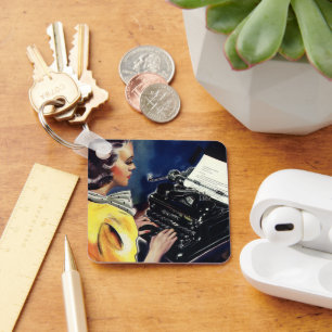 Schreiben des Sekretärs der Vintagen Führungskraft Schlüsselanhänger