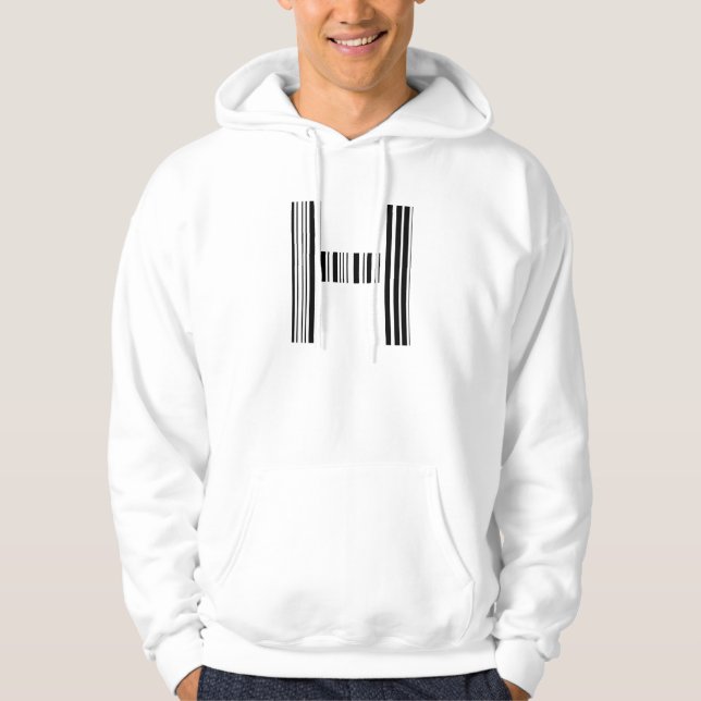 SCHREIBEN H BAR CODE Erstes erstes Barcode-Muster Hoodie (Vorderseite)