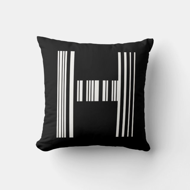 SCHREIBEN H BAR CODE Erstes erstes Barcode-Muster Kissen (Vorderseite)