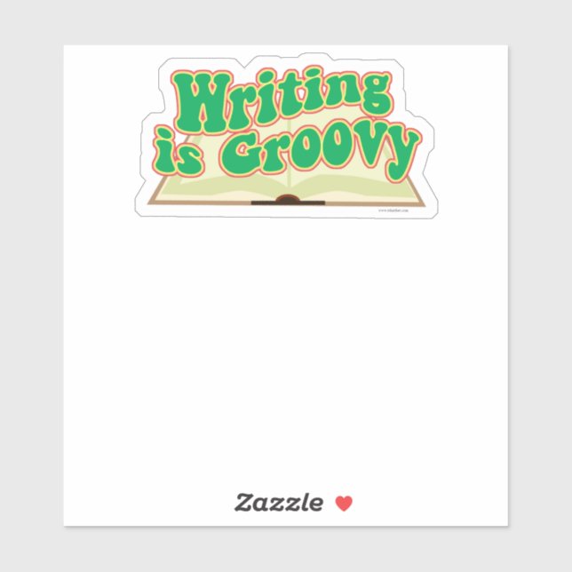 Schreiben ist Groovy Retro Autor Design Aufkleber (Blatt)