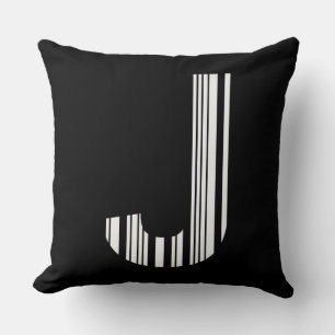 SCHREIBEN J BAR CODE Erste erste Barcode-Muster Kissen