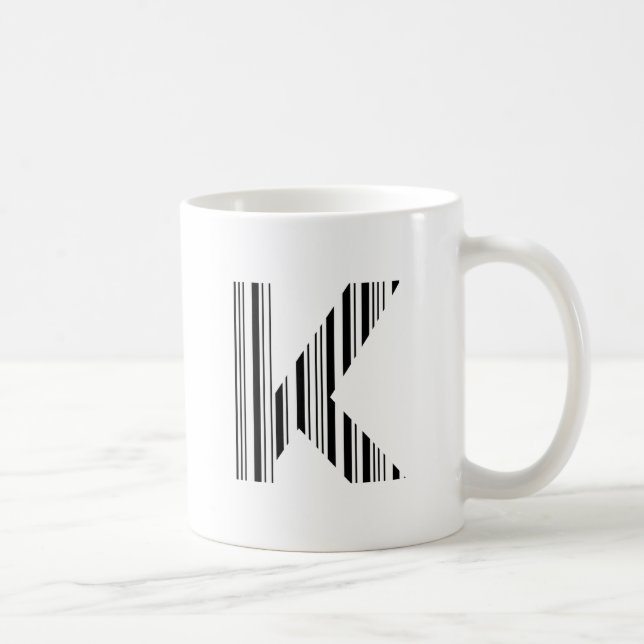 SCHREIBEN K BAR CODE Erstes erstes Barcode-Muster Kaffeetasse (Rechts)