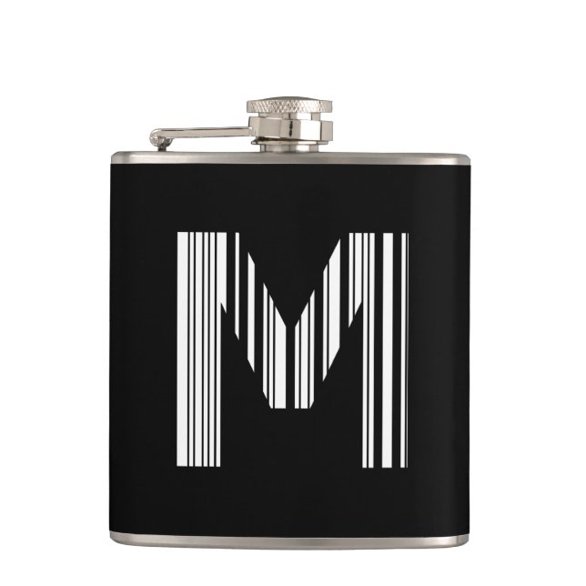 SCHREIBEN M BAR CODE Erstes erstes Barcode-Muster Flachmann (Vorderseite)
