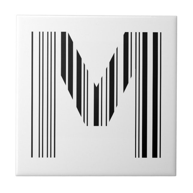 SCHREIBEN M BAR CODE Erstes erstes Barcode-Muster Fliese (Vorderseite)