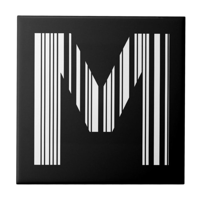 SCHREIBEN M BAR CODE Erstes erstes Barcode-Muster Fliese (Vorderseite)