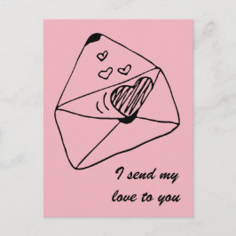 Schreiben mit Liebe | Romantischer Stil Postkarte