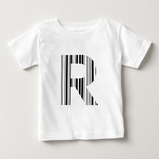 SCHREIBEN R BAR CODE Erste erste Barcode-Muster Baby T-shirt (Vorderseite)