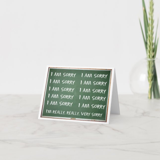 Schreiben Sie 10 Mal 'Ich bin Sorry' auf das Board Karte (Vorderseite)
