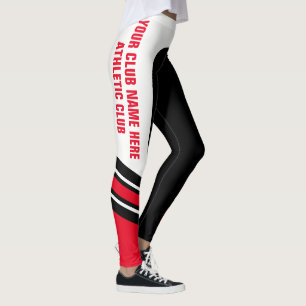 "Schreiben Sie Ihre Namens" schwarzen/weißen/rote Leggings