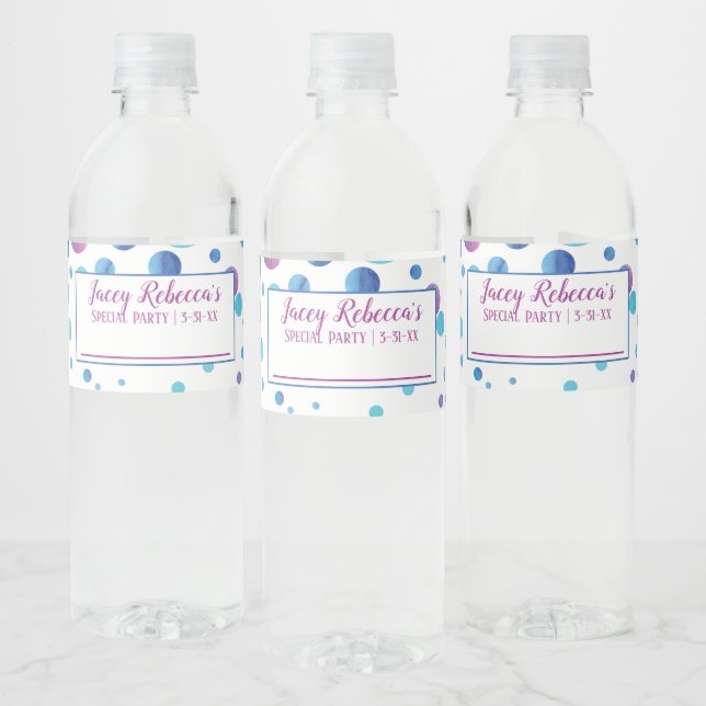 Schreiben Sie Ihren Namen Blue, Pink Polka Dots La (Flaschen)
