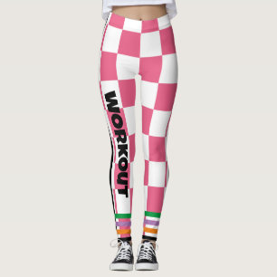 Schreiben Sie Ihren Text l Boho Checkered l Pink W Leggings