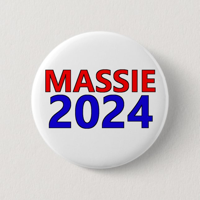 Schreiben Sie in Rep.Thomas Massie für Präsident 2 Button (Vorderseite)