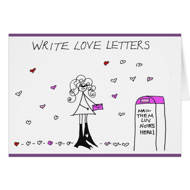 Schreiben Sie Liebe-Buchstaben Crazyhair Karte (Vorderseite (Horizontal))