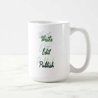 Schreiben Sie redigieren veröffentlichen Tasse