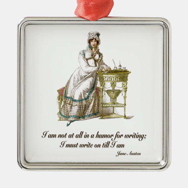 Schreiben Sie sagt an Jane Austen Ornament Aus Metall (Vorne)